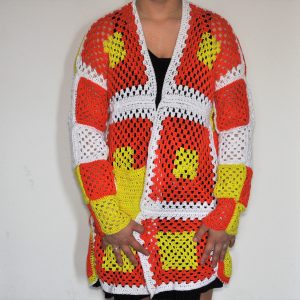 gilet blanc vert orange