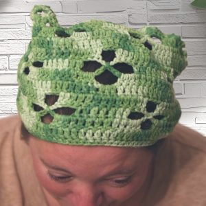 fichu triangulaire vert femme acrylique